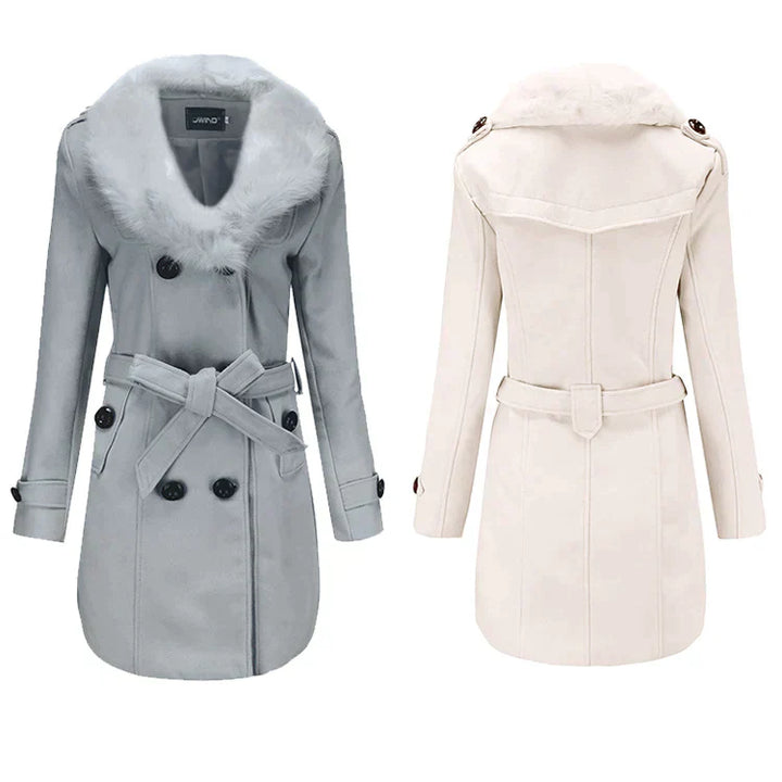 Eleanor | Velvet Warm Wool Wintercoat for Women