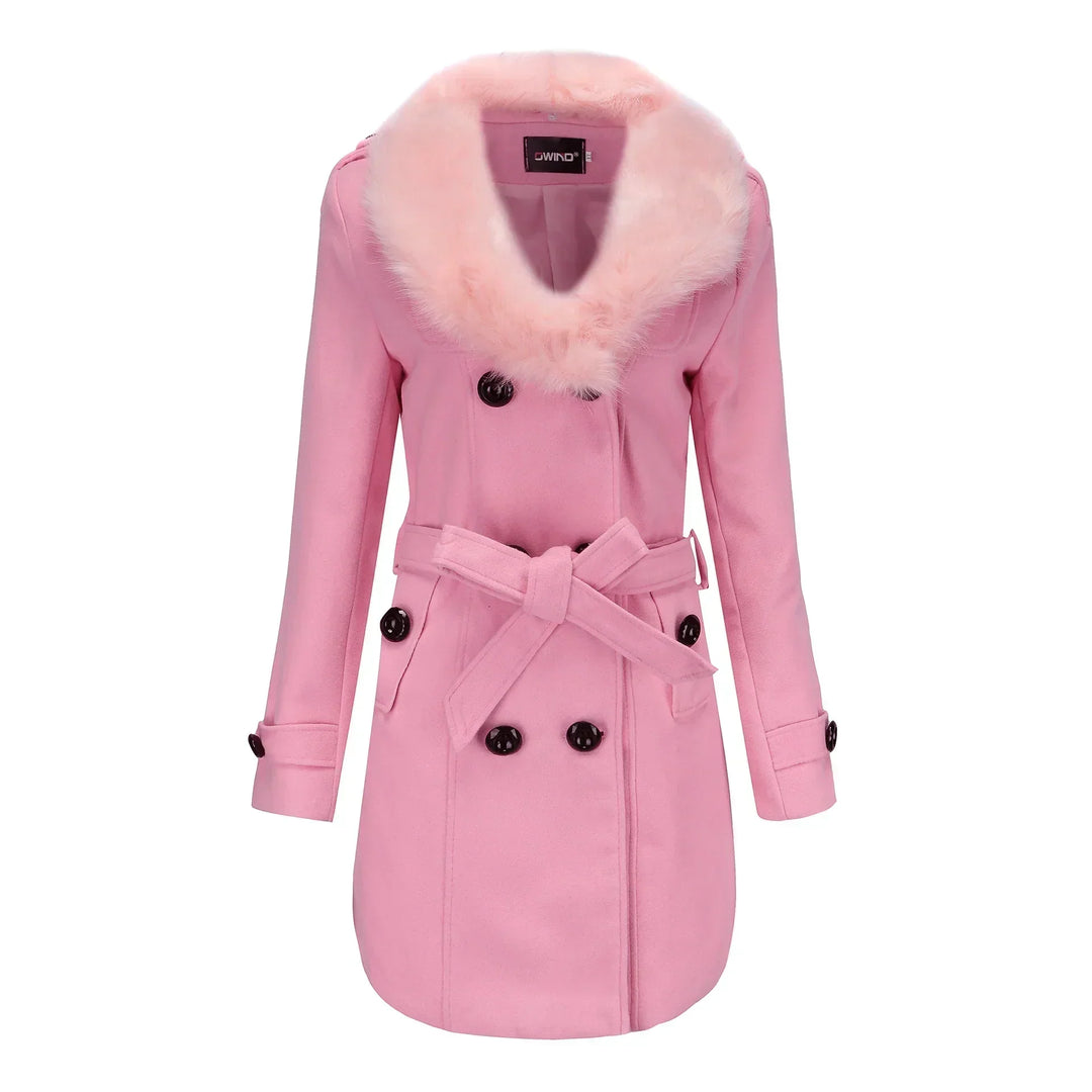 Eleanor | Velvet Warm Wool Wintercoat for Women