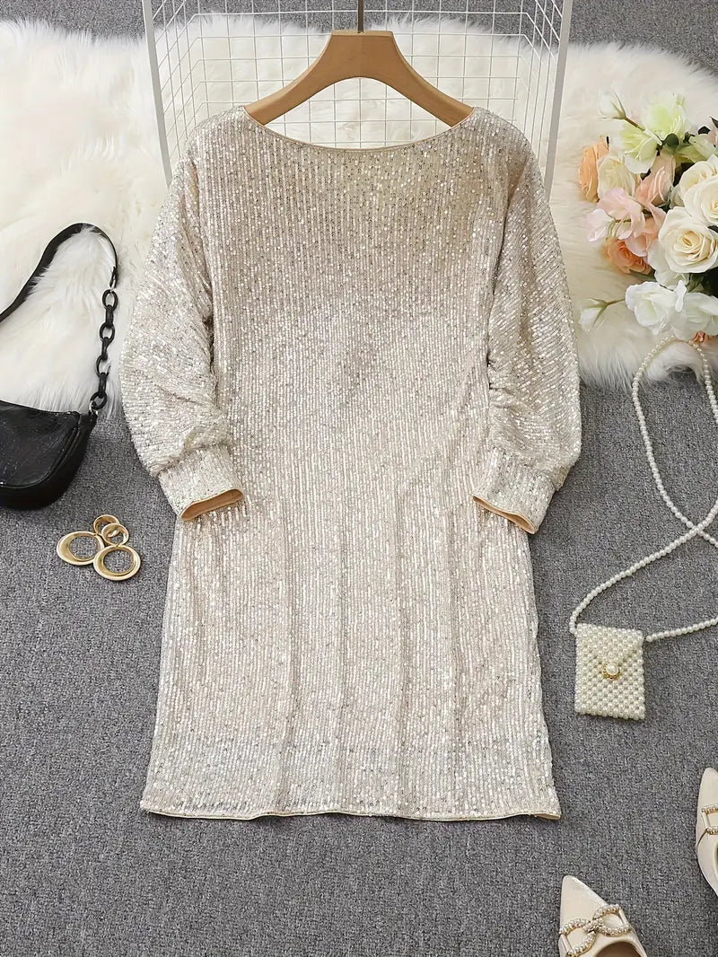 Isla - Contrast Sequin Dress