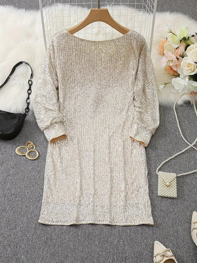 Isla - Contrast Sequin Dress