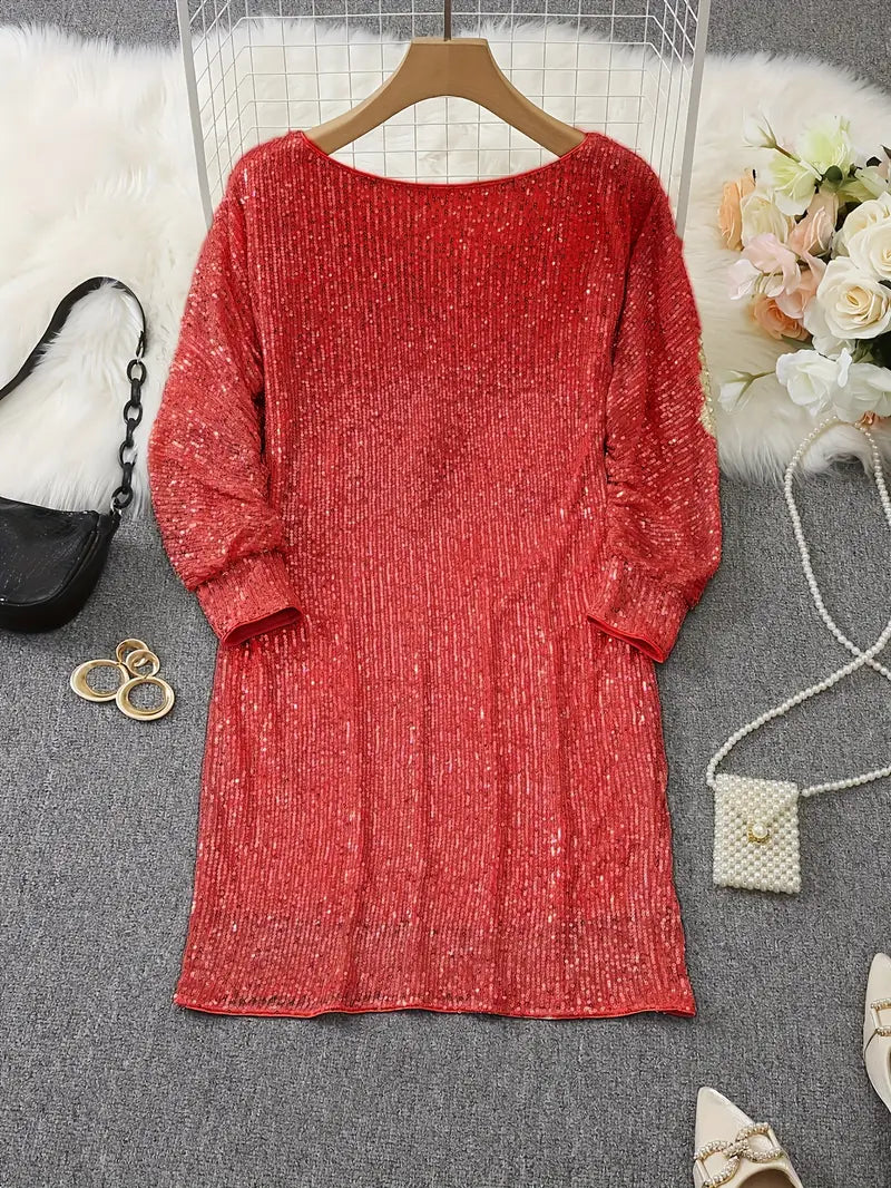 Isla - Contrast Sequin Dress