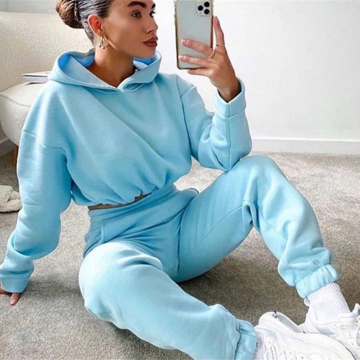 Harriet | Women's Cropped Hoodie Jogging Set