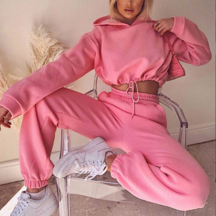 Harriet | Women's Cropped Hoodie Jogging Set