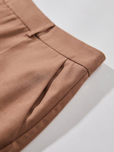 High Waisted Cropped Skinny Straight Leg Trousers