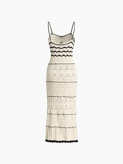 Paros Crochet Eyelet See Through Midi Dress