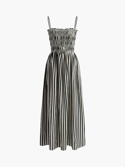 Sleeveless Pinstripe Long Dress