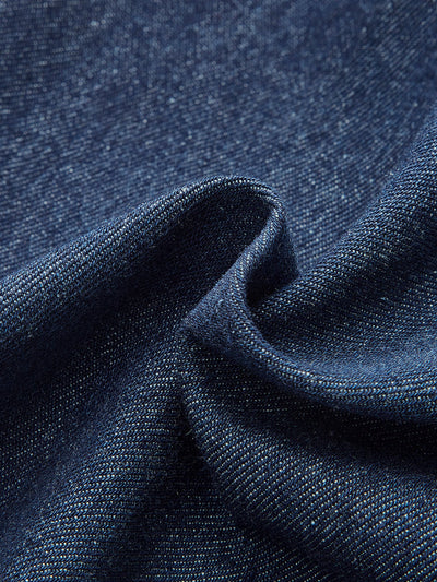 V-Neck Sleeveless Button Denim Dress