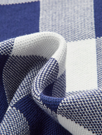 Checkerboard Sleeveless Knit Shorts Set