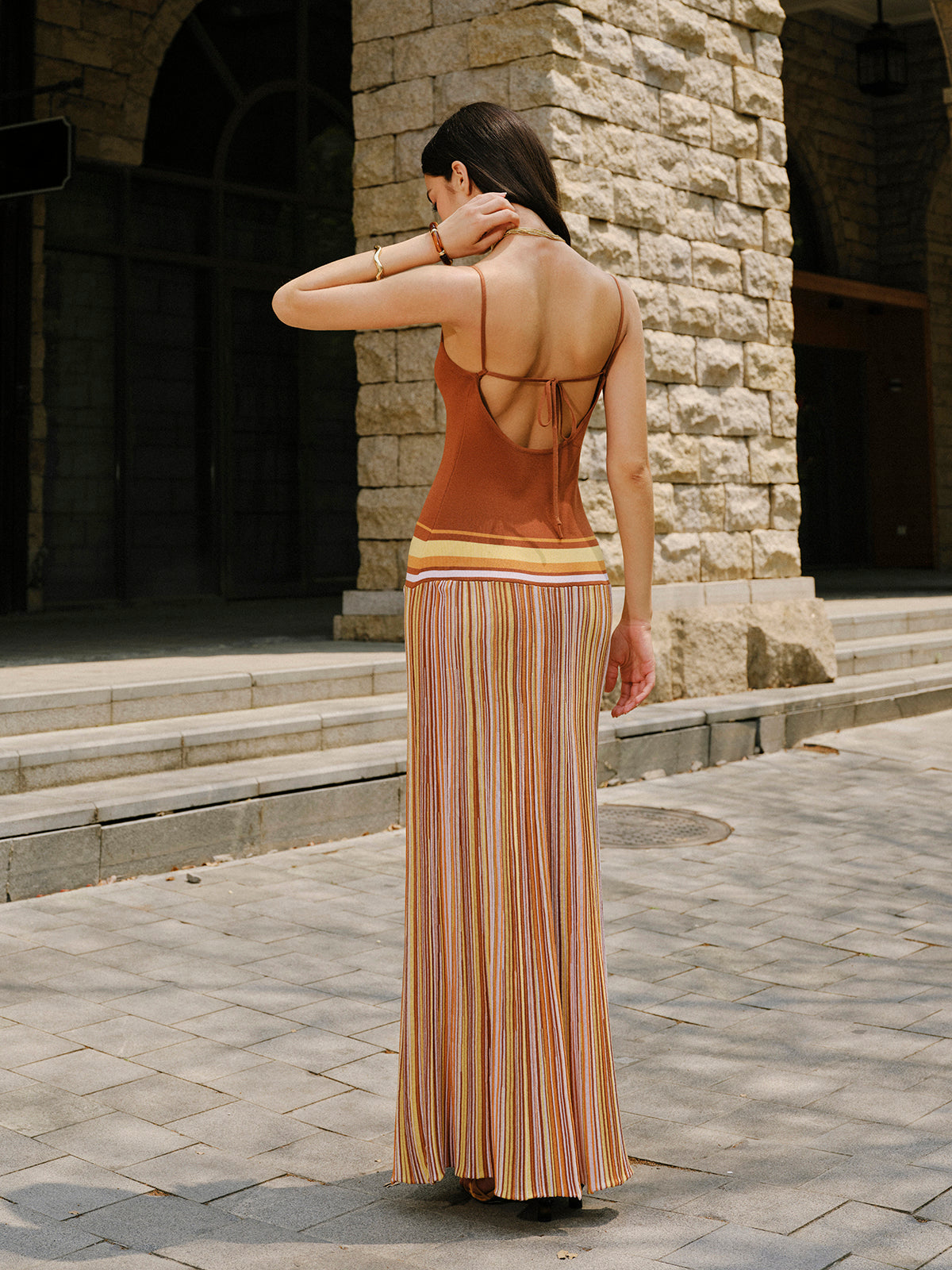 Striped Knit Cami Dress