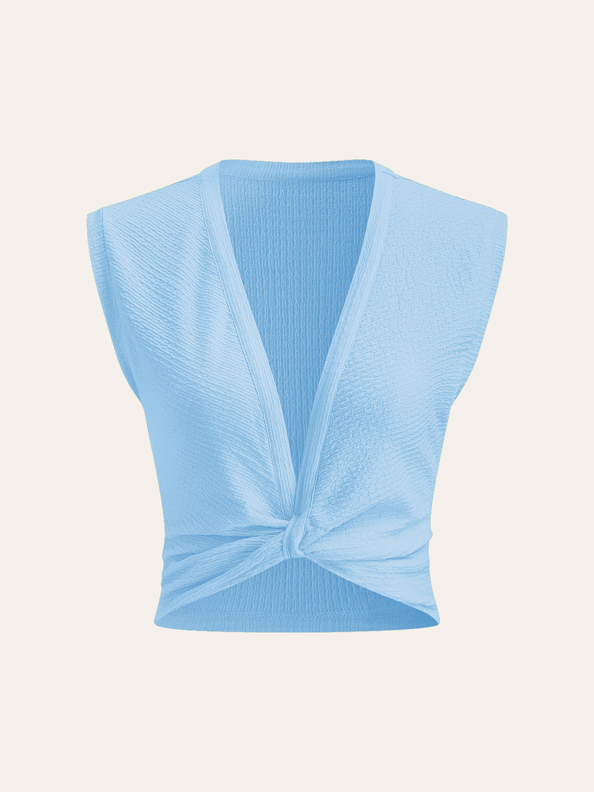 V-Neck Knot Front Sleeveless Top