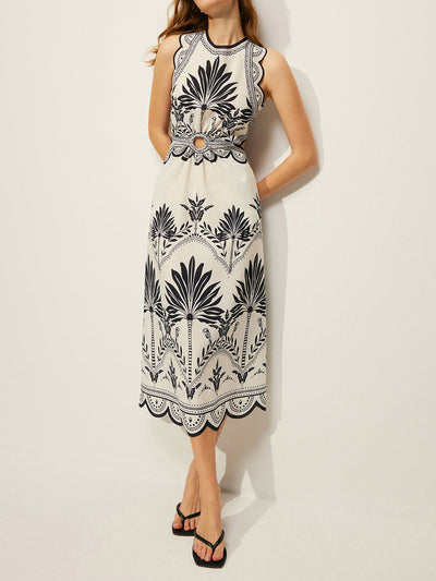 Boho Floral Cut-Out Dress