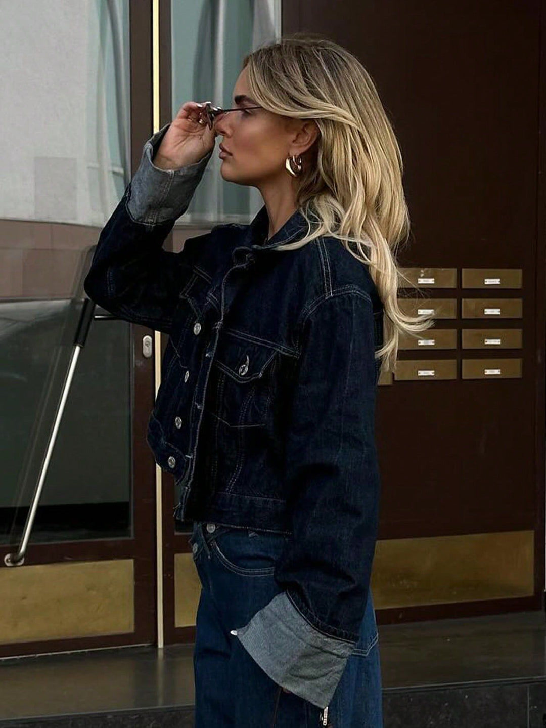 Lucy | Cropped Denim Button-Up Jacket