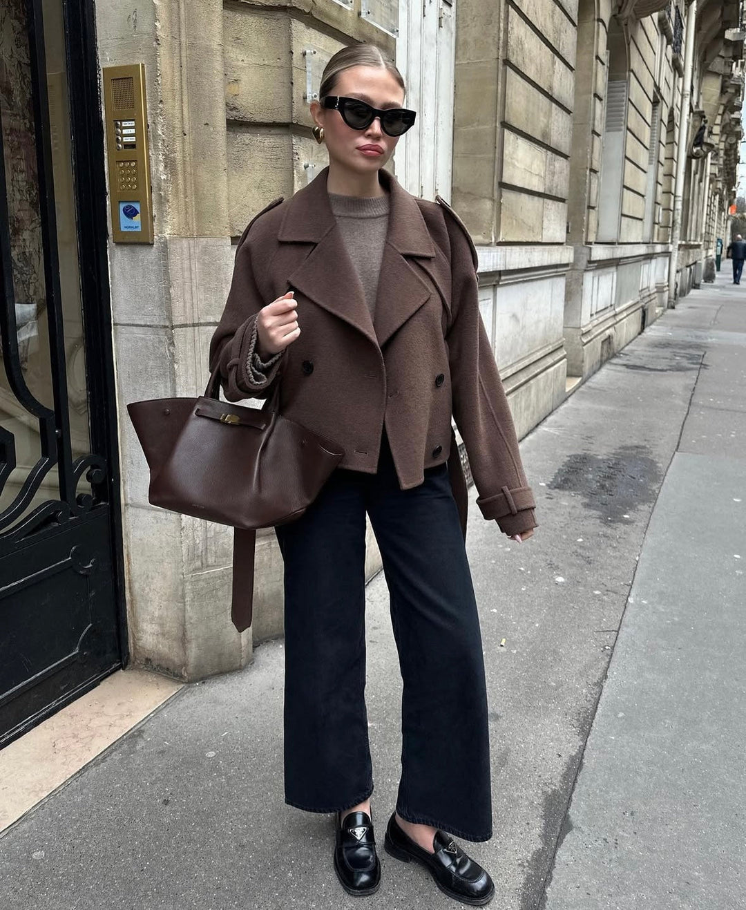 Sophia | Elegant Cropped Belted Wool Coat