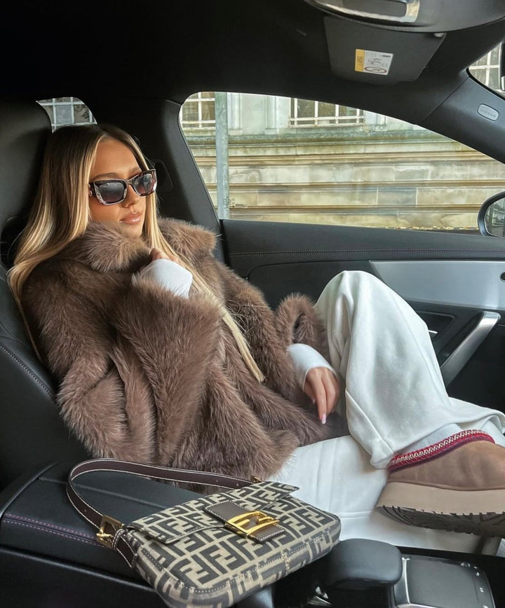 Imogen | Cropped Oversized Faux Fur Coat