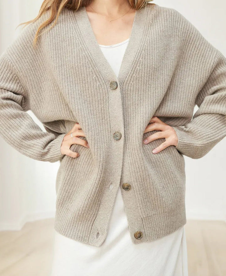 Joanna | Women's Ribbed Button-Down Cardigan in Plus Size