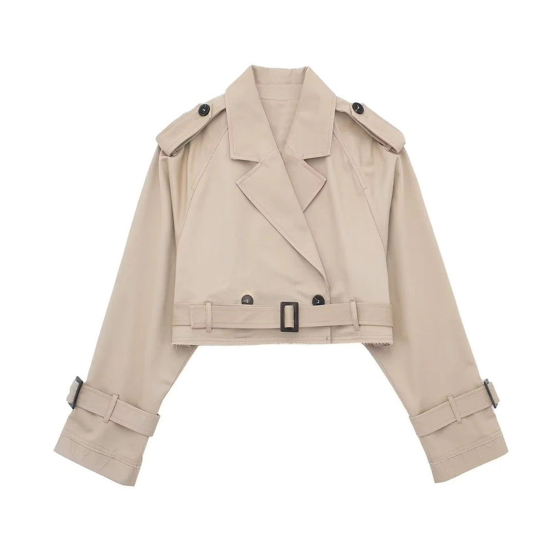 Esme | Cropped Belted Trench Coat