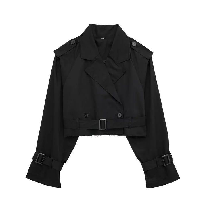 Esme | Cropped Belted Trench Coat