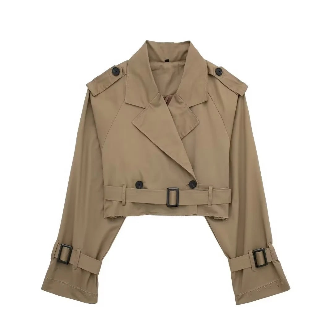 Esme | Cropped Belted Trench Coat