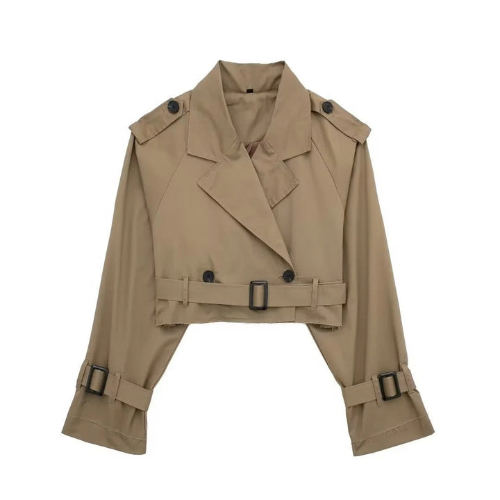 Esme | Cropped Belted Trench Coat