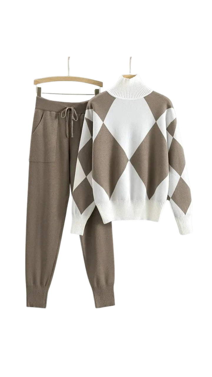 Matilda | Women's Lilac Diamond Print Set