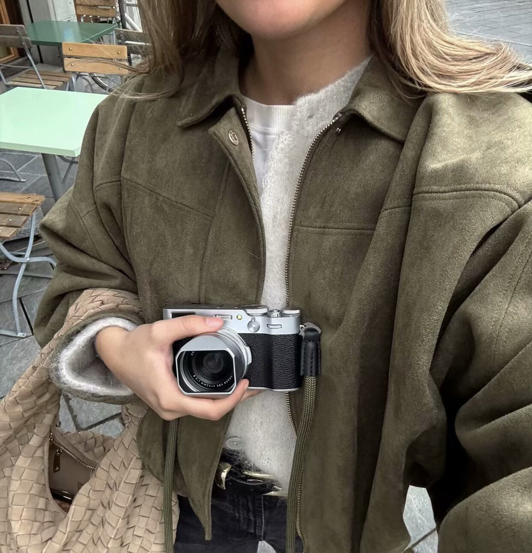 Amelia | Suede Textured Pilot Jacket