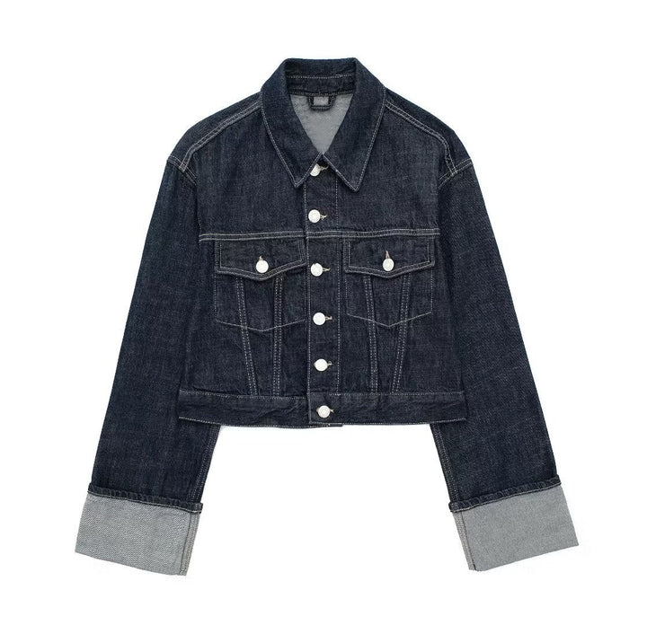 Lucy | Cropped Denim Button-Up Jacket