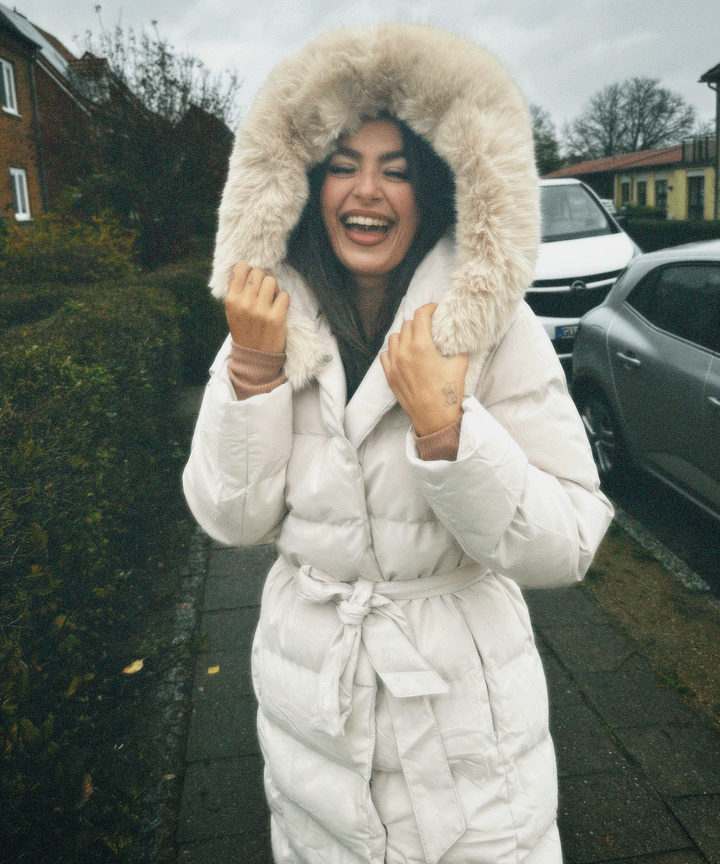 Annabelle | Women's Beige Winter Jacket Parka