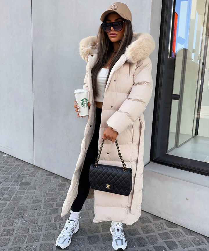 Annabelle | Women's Beige Winter Jacket Parka