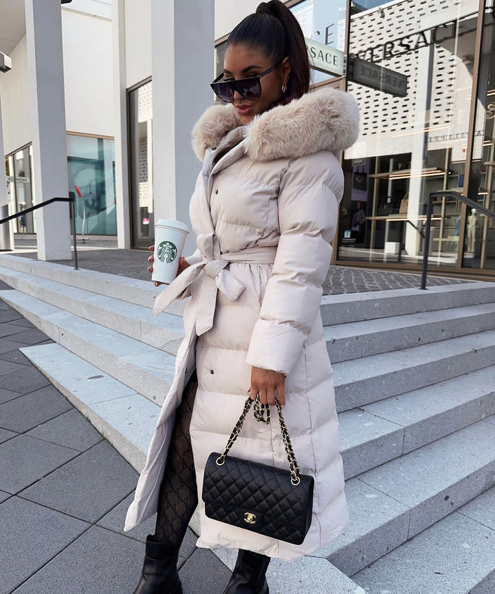 Annabelle | Women's Beige Winter Jacket Parka
