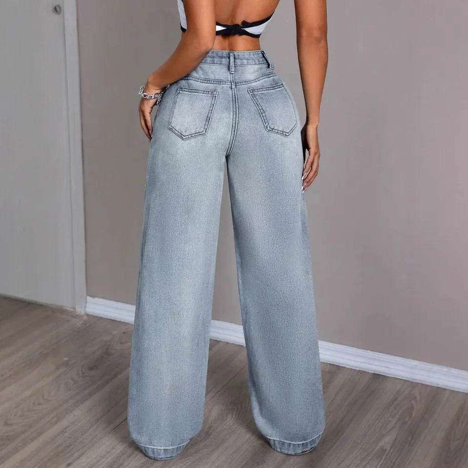 Amelia | Women's Vintage Wide-Leg Mom Jeans
