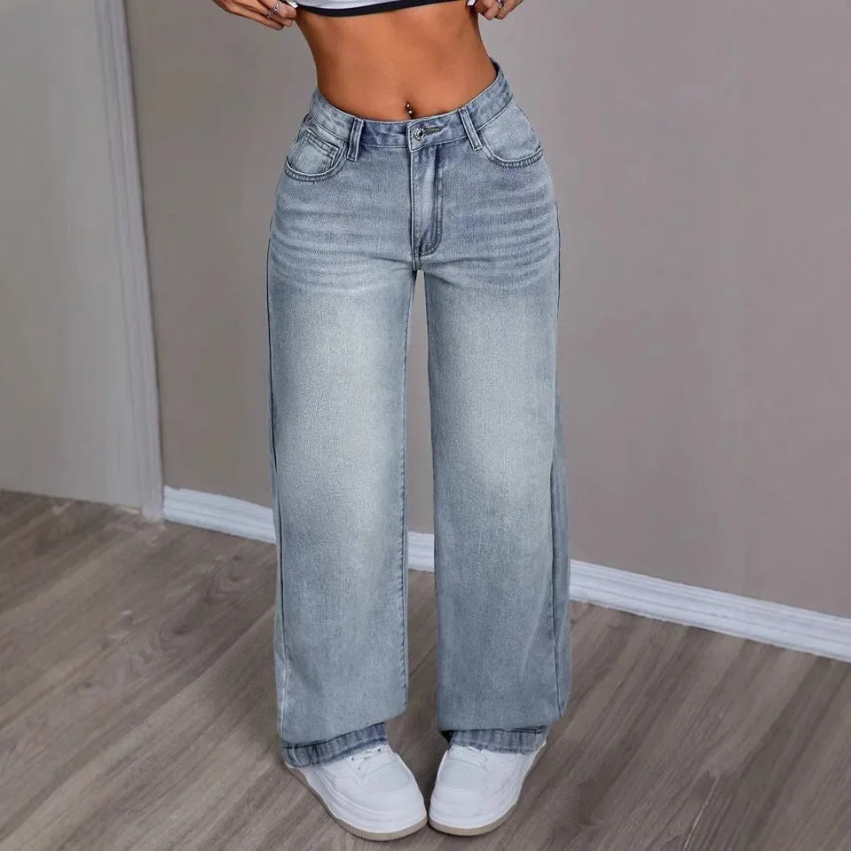 Amelia | Women's Vintage Wide-Leg Mom Jeans