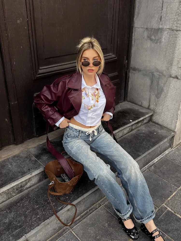 Harriet | Burgundy Short Trench Coat