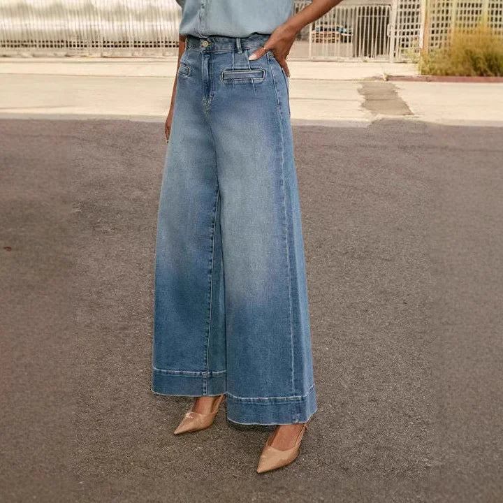 Beatrice | Women's High Waist Wide-Leg Jeans