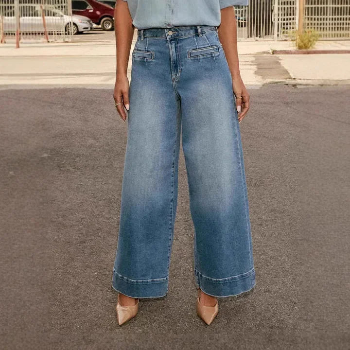 Beatrice | Women's High Waist Wide-Leg Jeans