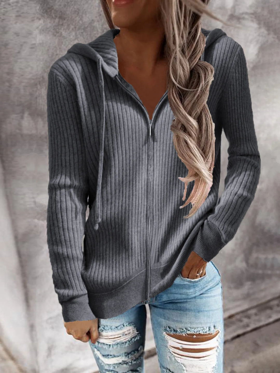 Harriet | Women's Hooded Zipper Sweater