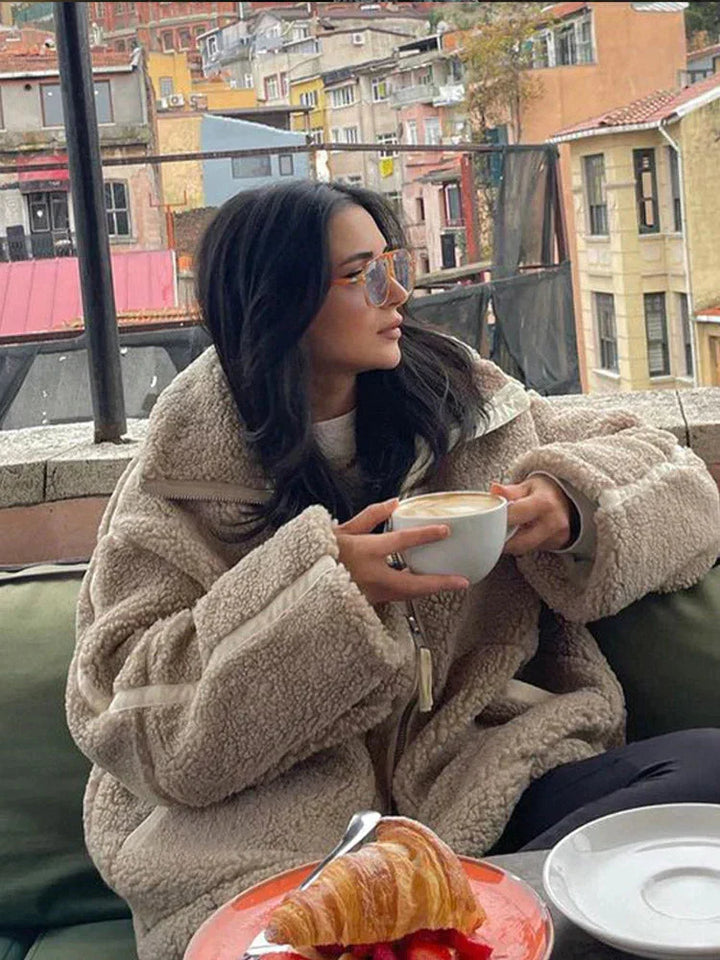 Edith | Zip-Up Teddy Jacket