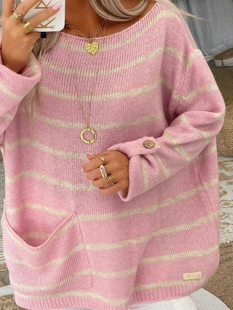 Daisy | Cozy Striped Knit Sweater for Winter Days