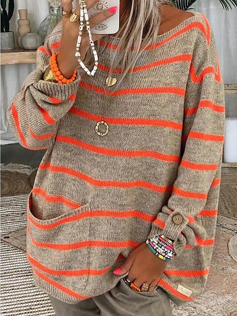 Daisy | Cozy Striped Knit Sweater for Winter Days
