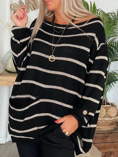 Daisy | Cozy Striped Knit Sweater for Winter Days