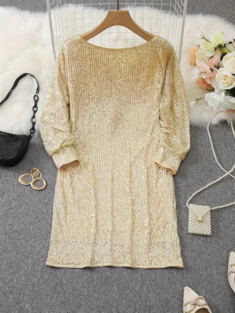 Isla - Contrast Sequin Dress
