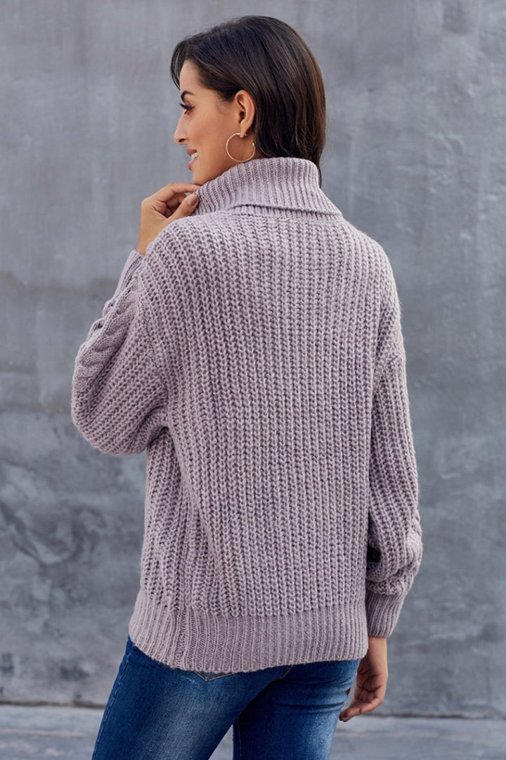 Ophelia | Winter Cable Knit Turtleneck Sweater for Women