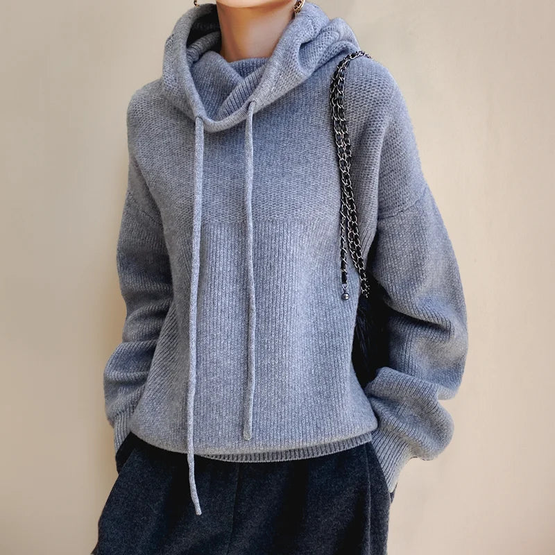 Felicity | Women's Sweater with Cowl Neck and Drawstrings