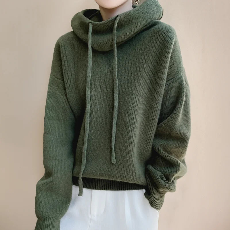 Felicity | Women's Sweater with Cowl Neck and Drawstrings