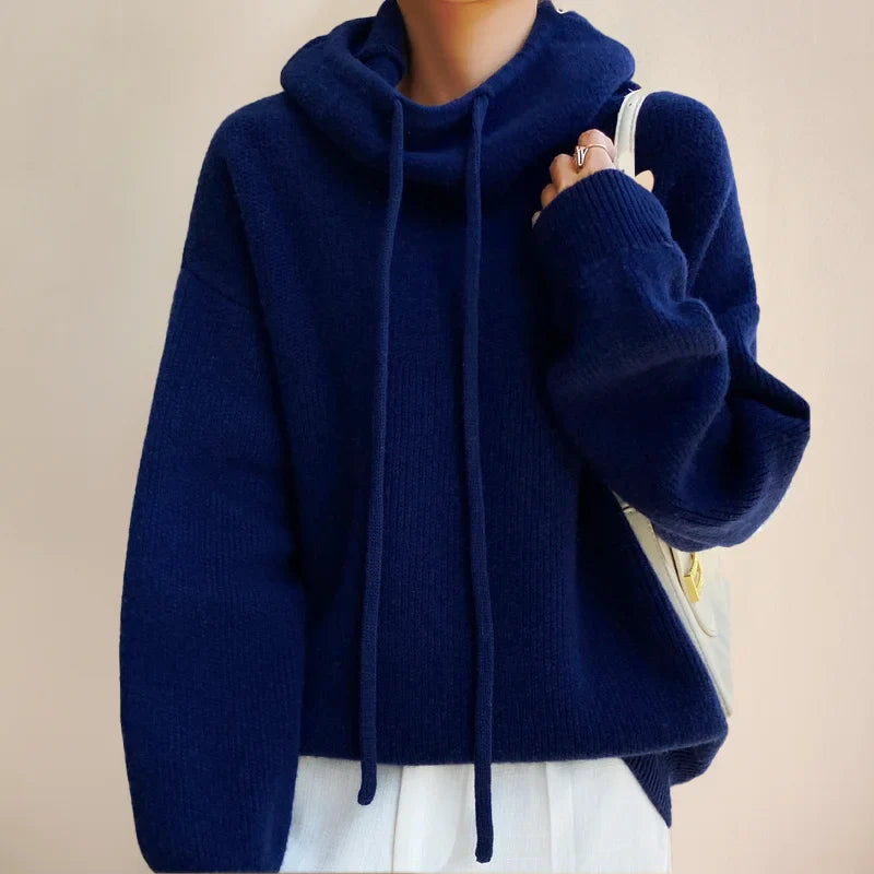 Felicity | Women's Sweater with Cowl Neck and Drawstrings