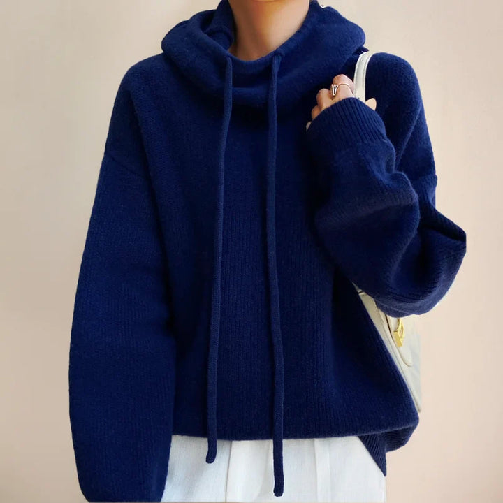 Felicity | Women's Sweater with Cowl Neck and Drawstrings