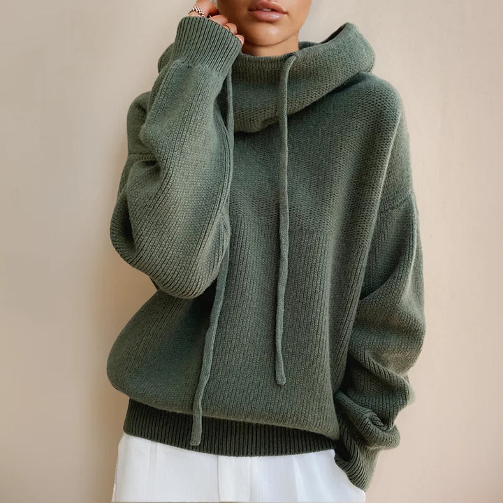 Felicity | Women's Sweater with Cowl Neck and Drawstrings