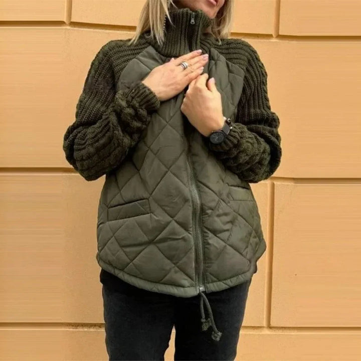 Grace | Women's Winter Jacket with Knit Sleeves