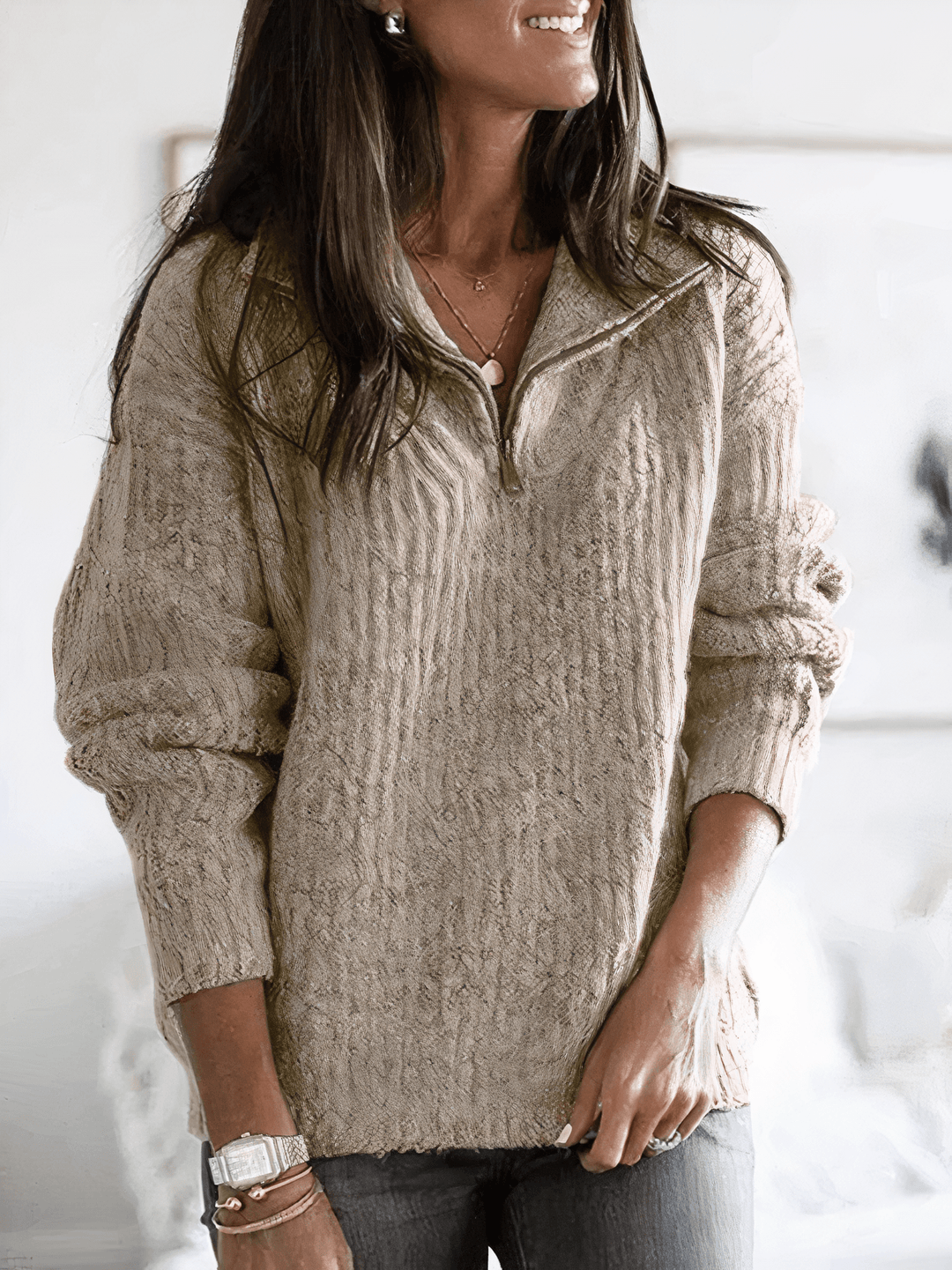 Sophia | Women's Cozy Winter Quarter-Zip Pullover