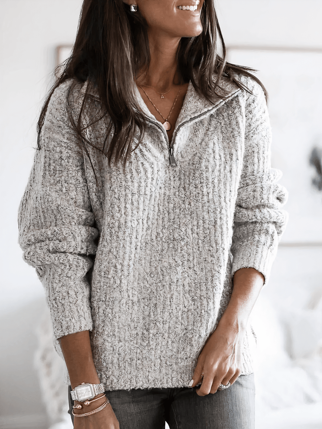 Sophia | Women's Cozy Winter Quarter-Zip Pullover