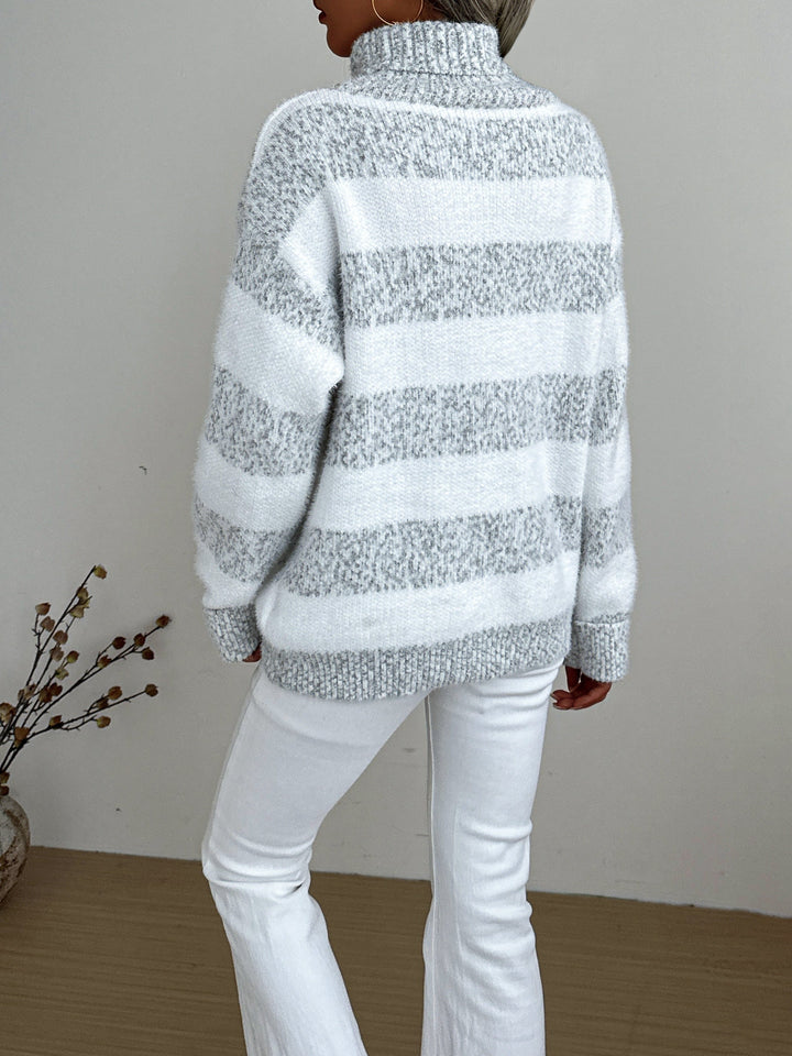Matilda | Cozy Winter Striped Turtleneck Sweater for Women